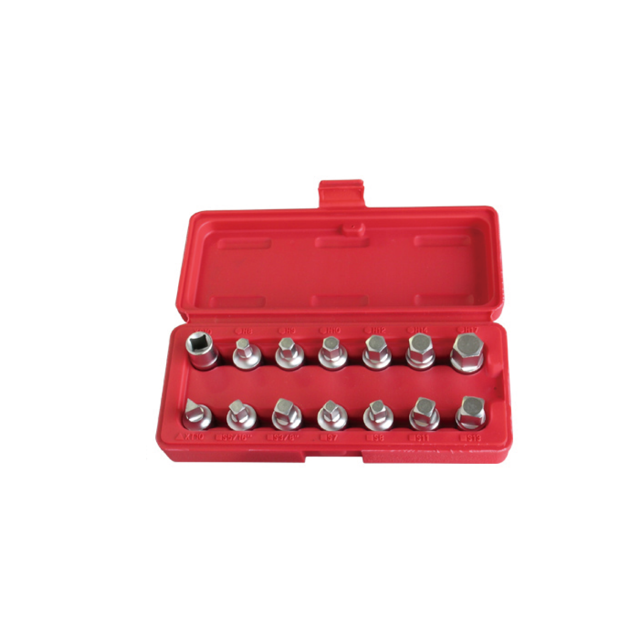  14PCS 3/8"DR.MASTER DRAIN PLUG KEY SET(36mmL)